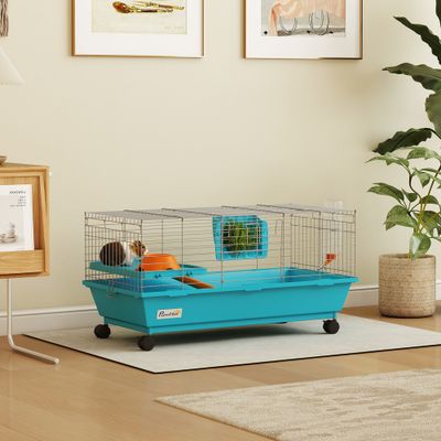 PawHut Jaula Animales Pequeño 89x44x43 cm Azul