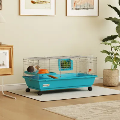 PawHut Jaula Animales Pequeño 89x44x43 cm Azul