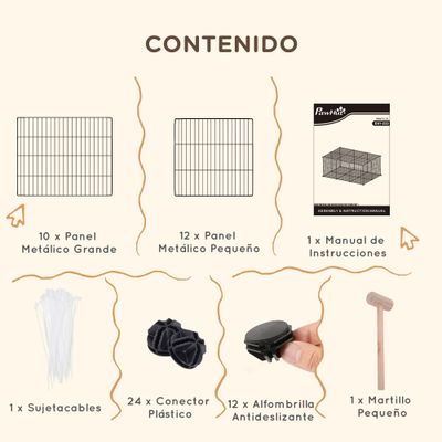PawHut Parque para Animales Pequeño 105x70x45cm Negro