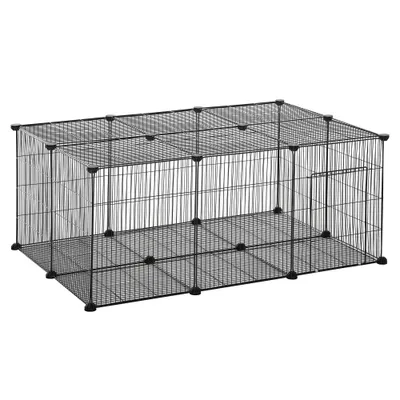 PawHut Parque para Animales Pequeño 105x70x45cm Negro