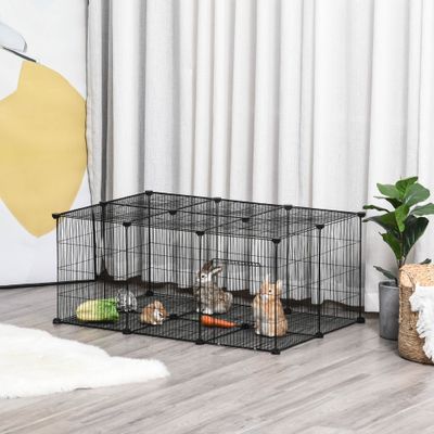 PawHut Parque para Animales Pequeño 105x70x45cm Negro