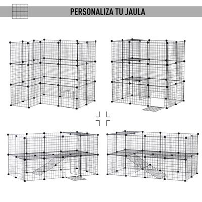 PawHut Valla Metálica para Mascota 146x73x73cm Negro