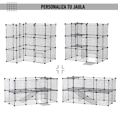 PawHut Valla Metálica para Mascota 146x73x73cm Negro