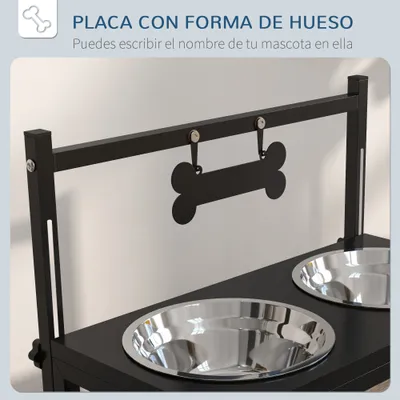 PawHut Comedero para Perro 40.5x22x39 cm Negro PawHut Comedero para Perro 40.5x22x39 cm Negro