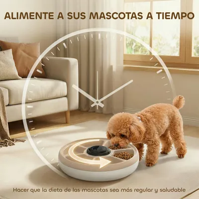 PawHut Comedero Automático Mascota 31.5x31.5x8.3 cm Marrón PawHut Comedero Automático Mascota 31.5x31.5x8.3 cm Marrón