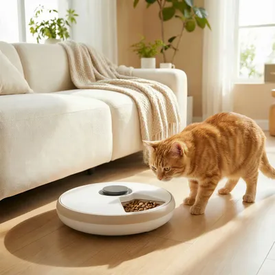 PawHut Comedero Automático Mascota 31.5x31.5x8.3 cm Marrón PawHut Comedero Automático Mascota 31.5x31.5x8.3 cm Marrón