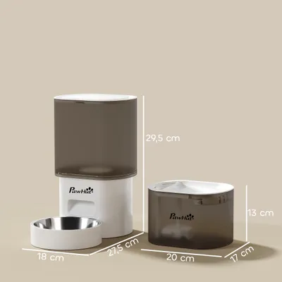 PawHut Conjunto Comedero Fuente 27.5x18x29.5 cm Blanco PawHut Conjunto Comedero Fuente 27.5x18x29.5 cm Blanco