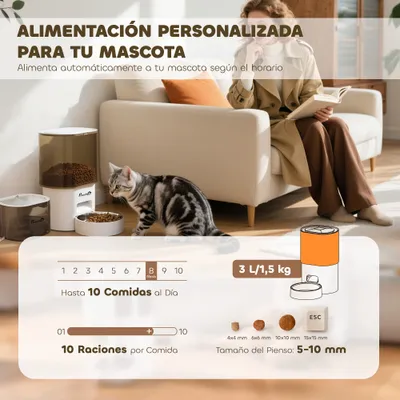 PawHut Conjunto Comedero Fuente 27.5x18x29.5 cm Blanco PawHut Conjunto Comedero Fuente 27.5x18x29.5 cm Blanco