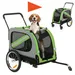 PawHut Remolque de Bicicleta Perro 134x62x101 cm Verde