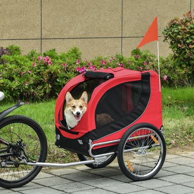 PawHut Remolque Bicicleta de Mascota