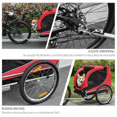 PawHut Remolque Bicicleta de Mascota PawHut Remolque Bicicleta de Mascota