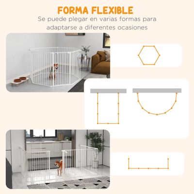PawHut Parque para Perros 154x154x90 cm Blanco