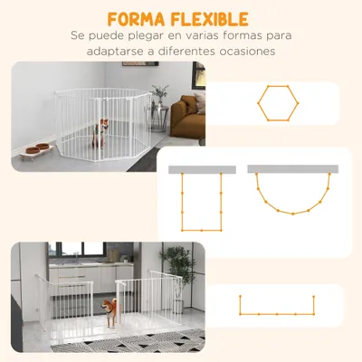 PawHut Parque para Perros 154x154x90 cm Blanco