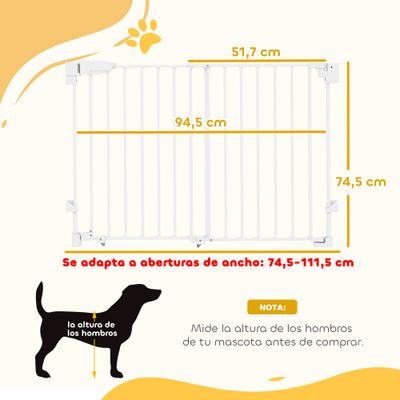 PawHut Barrera para Perro 111.5x5x74.5 cm Blanco
