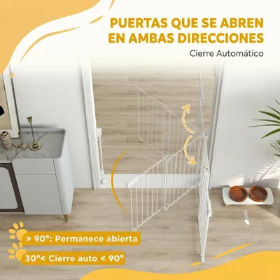 PawHut Barrera para Perro 111.5x5x74.5 cm Blanco