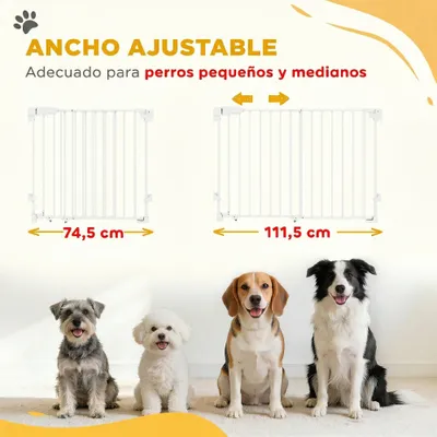 PawHut Barrera para Perro 111.5x5x74.5 cm Blanco