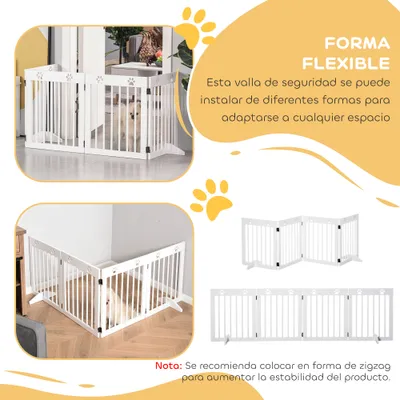 PawHut Barrera Seguridad Perro 204x30x61 cm Blanco PawHut Barrera Seguridad Perro 204x30x61 cm Blanco