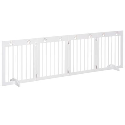 PawHut Barrera Seguridad Perro 204x30x61 cm Blanco