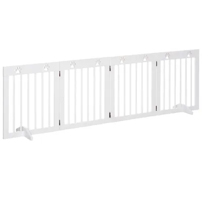 PawHut Barrera Seguridad Perro 204x30x61 cm Blanco