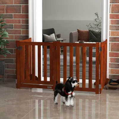 PawHut Barrera para Perro 205x30x60 cm Marrón