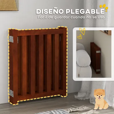 PawHut Barrera para Perro 205x30x60 cm Marrón