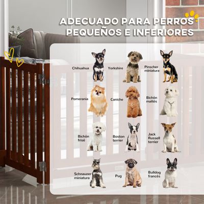 PawHut Barrera para Perro 205x30x60 cm Marrón