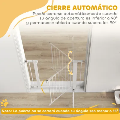 PawHut Barrera Seguridad Perro 97x5x76 cm Blanco