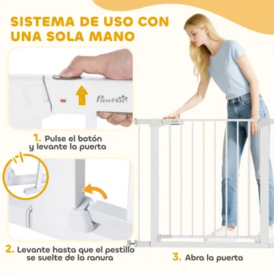PawHut Barrera Seguridad Perro 97x5x76 cm Blanco