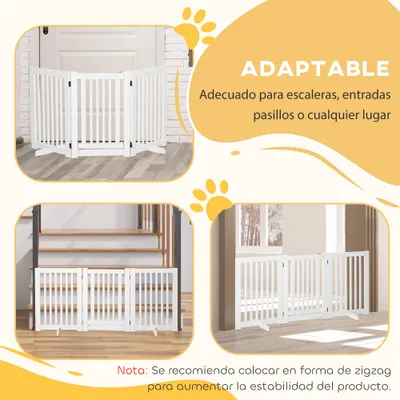 PawHut Barrera para Perro 155x35.5x76 cm Blanco