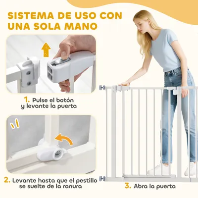 PawHut Barrera Seguridad Mascota 97.5x4x76.2 cm Blanco PawHut Barrera Seguridad Mascota 97.5x4x76.2 cm Blanco