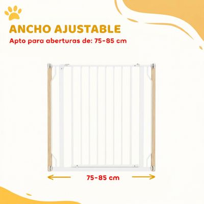 PawHut Barrera de Seguridad 85x1.5x76 cm Blanco