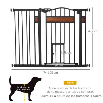 PawHut Barrera Seguridad Perro 105x4x76.2 cm Negro PawHut Barrera Seguridad Perro 105x4x76.2 cm Negro