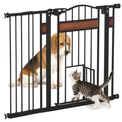 PawHut Barrera Seguridad Perro 105x4x76.2 cm Negro