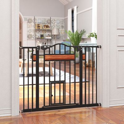PawHut Barrera Seguridad Perro 105x4x76.2 cm Negro
