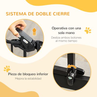 PawHut Barrera Seguridad Perro 105x4x76.2 cm Negro
