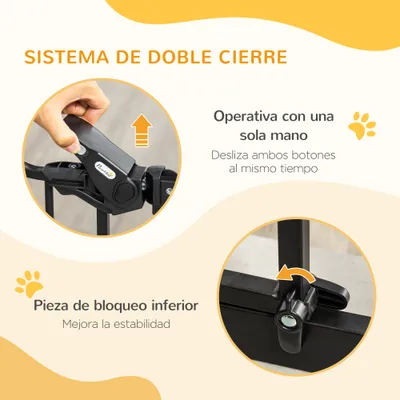 PawHut Barrera Seguridad Perro 105x4x76.2 cm Negro