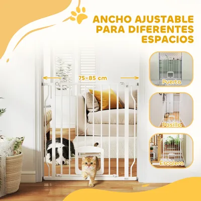 PawHut Barrera para Perro 85x2x76 cm Blanco