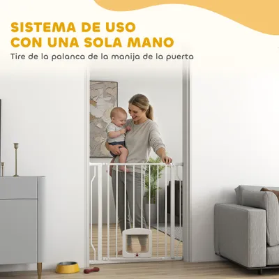 PawHut Barrera para Perro 85x2x76 cm Blanco