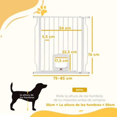PawHut Barrera para Perro 85x2x76 cm Blanco