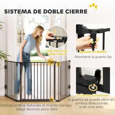 PawHut Barrera para Perro 202.5x2x76 cm Negro