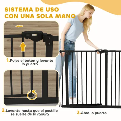 PawHut Barrera de Seguridad 94x2x77 cm Negro PawHut Barrera de Seguridad 94x2x77 cm Negro