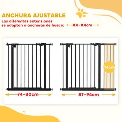 PawHut Barrera de Seguridad 94x2x77 cm Negro PawHut Barrera de Seguridad 94x2x77 cm Negro
