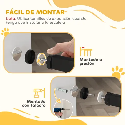 PawHut Barrera de Seguridad 95x1.5x76 cm Negro PawHut Barrera de Seguridad 95x1.5x76 cm Negro