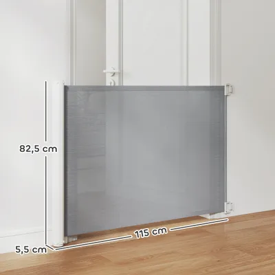 PawHut Barrera de Seguridad 115x5.5x82.5 cm Gris PawHut Barrera de Seguridad 115x5.5x82.5 cm Gris