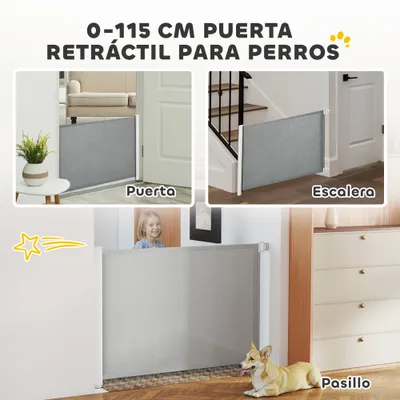 PawHut Barrera de Seguridad 115x5.5x82.5 cm Gris PawHut Barrera de Seguridad 115x5.5x82.5 cm Gris