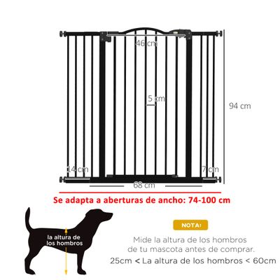 PawHut Barrera para Perro 100x3.5x94 cm Negro