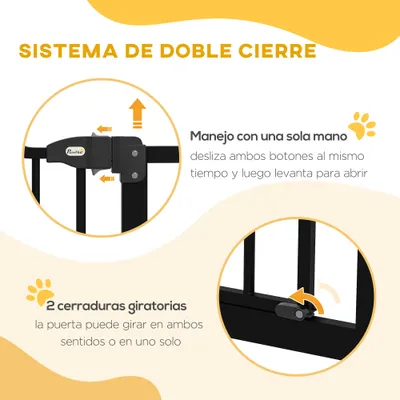 PawHut Barrera para Perro 100x3.5x94 cm Negro PawHut Barrera para Perro 100x3.5x94 cm Negro