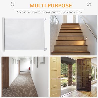 PawHut Barrera de Seguridad 115x5.5x82.5 cm Blanco