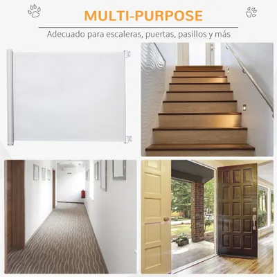 PawHut Barrera de Seguridad 115x5.5x82.5 cm Blanco PawHut Barrera de Seguridad 115x5.5x82.5 cm Blanco