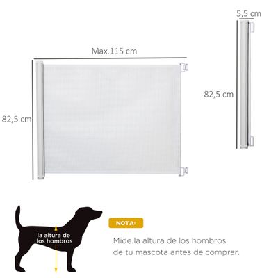PawHut Barrera de Seguridad 115x5.5x82.5 cm Blanco